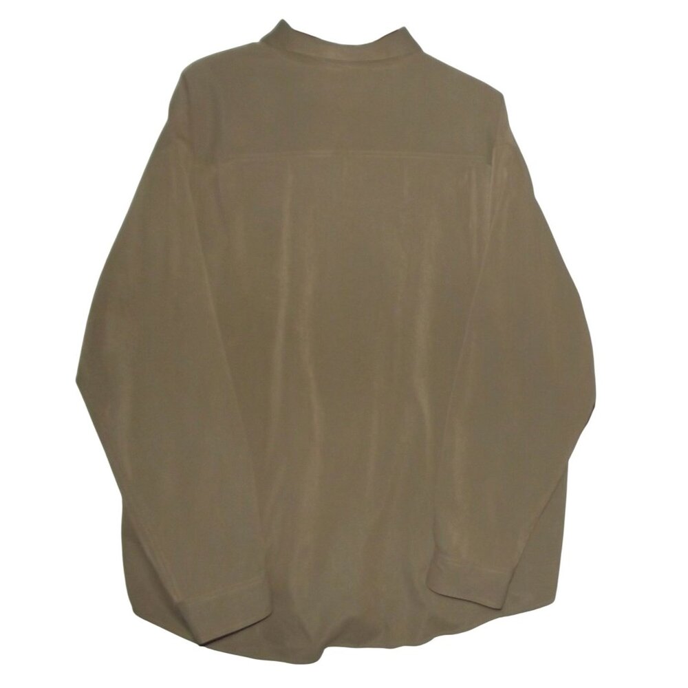 George Shirt Mens Size 2XL (50-52) Sueded Tan Brown Button Down pocket flaps